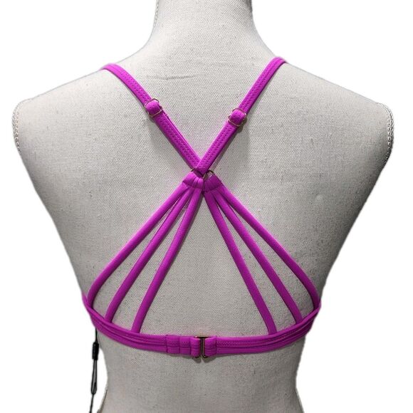 RELLECIGA Push Up Bikini Top Swimwear Women’s US Size S Underwire Neon Fuchsia - Picture 2 of 6